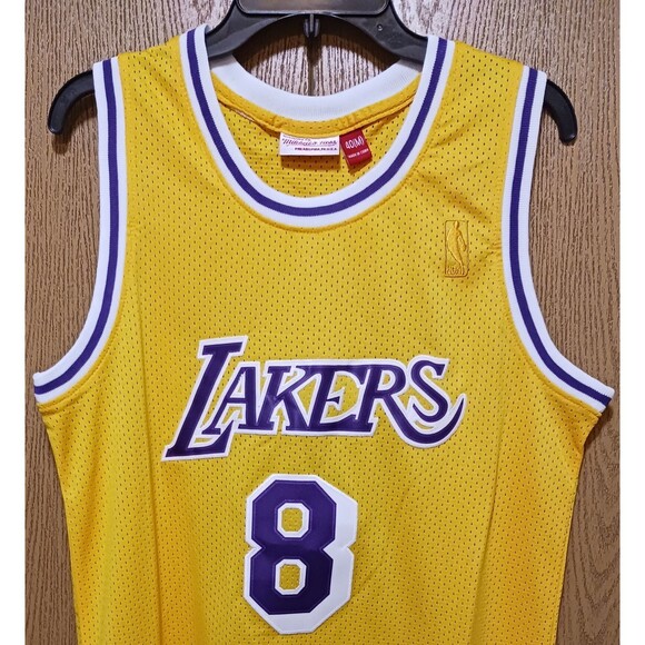 Kobe Bryant #8 (Mitchell/Ness)-(Lakers)-(Yellow)-(Jersey)-(New Cond.)-(M)-$93.00 - Picture 3 of 13